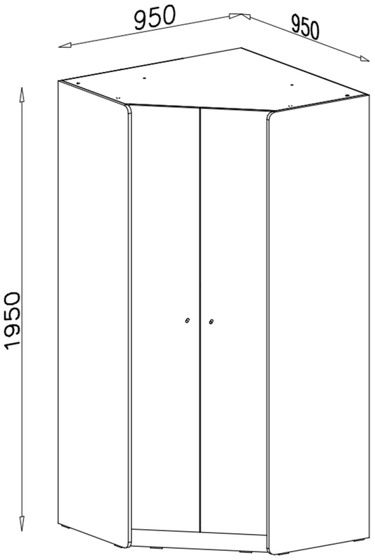 Szafa ALESSIO – rysunek techniczny