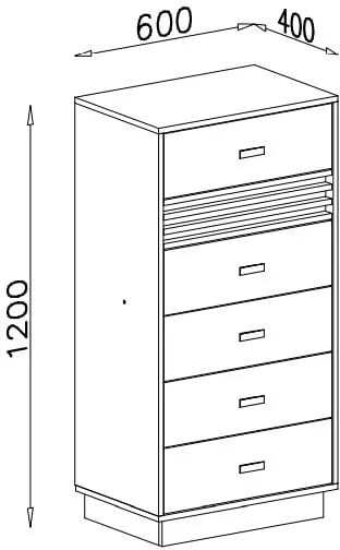 Komoda ALLMO – rysunek techniczny