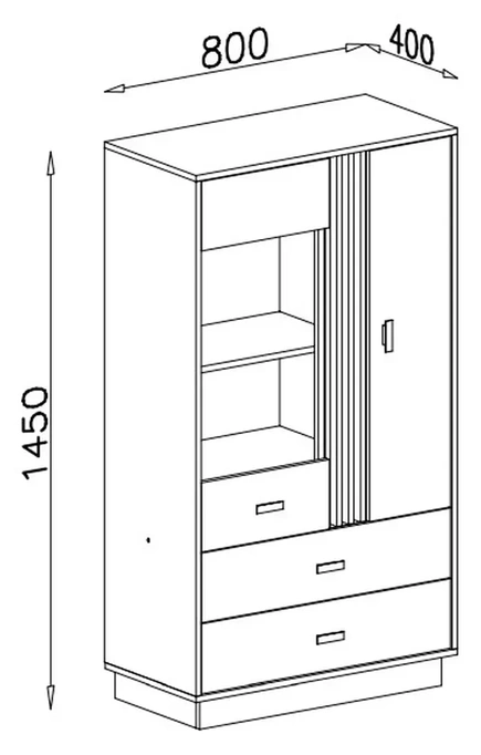 Regał ALLMO – rysunek techniczny