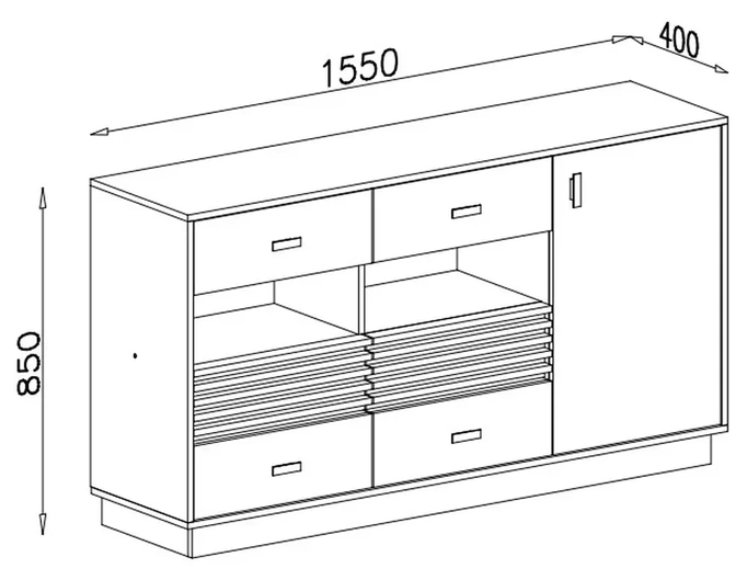 Komoda ALLMO – rysunek techniczny