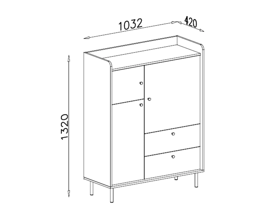 Komoda GRANDE – rysunek techniczny