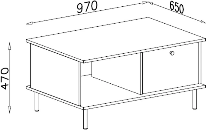 Stolik kawowy GRANDE – rysunek techniczny