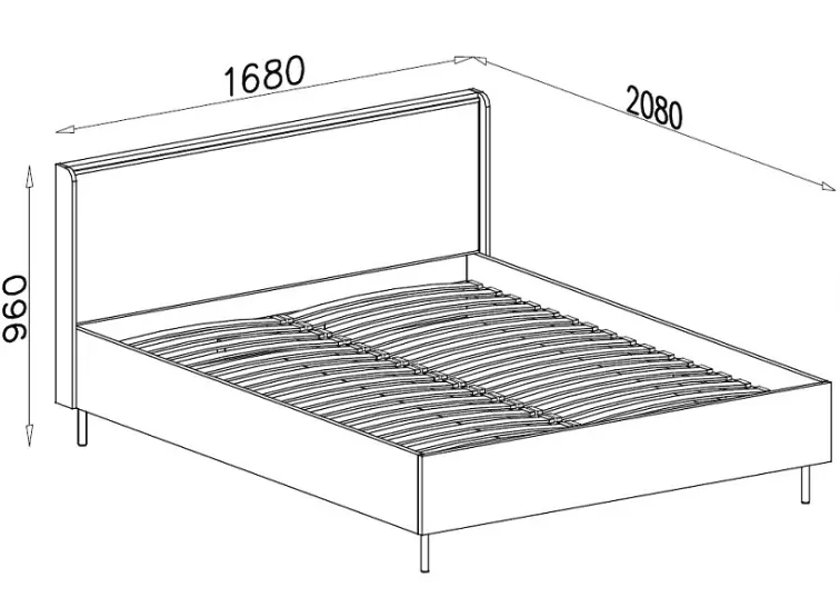Łóżko GRANDE – rysunek techniczny