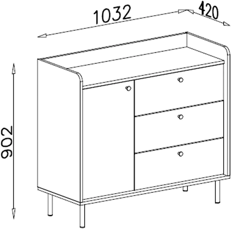 Komoda GRANDE – rysunek techniczny