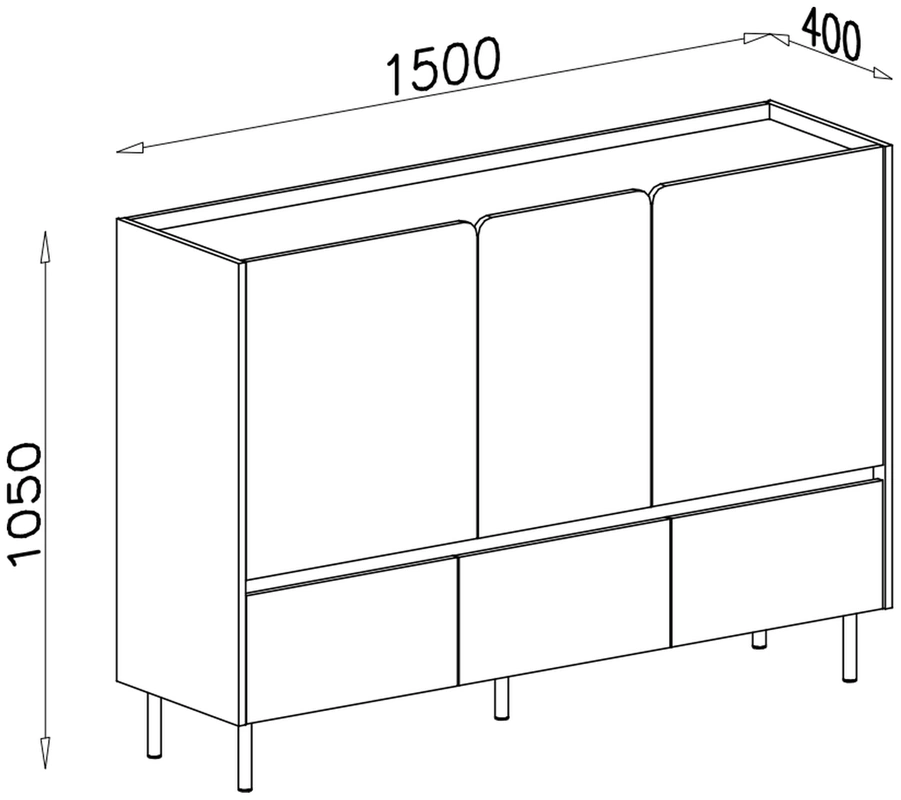 Komoda LUCA – rysunek techniczny