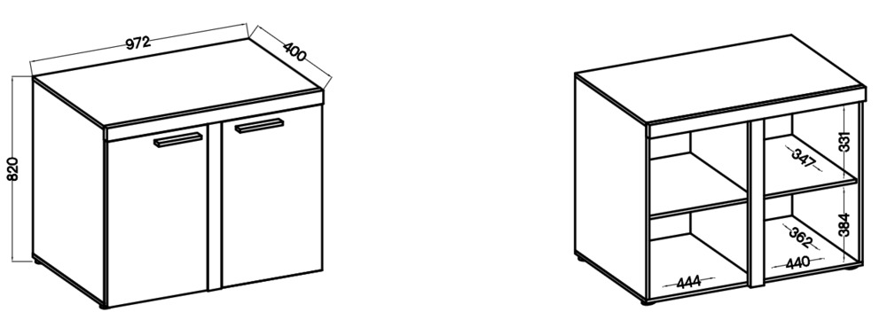 Komoda RUMBA – rysunek techniczny