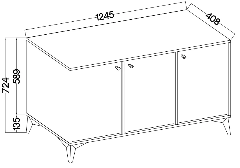 Komoda TOKYO – rysunek techniczny